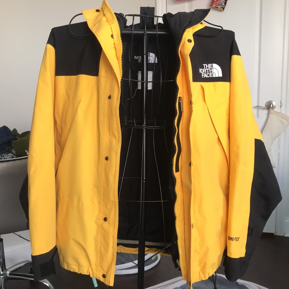 The North Face yellow Gore Tex jacket